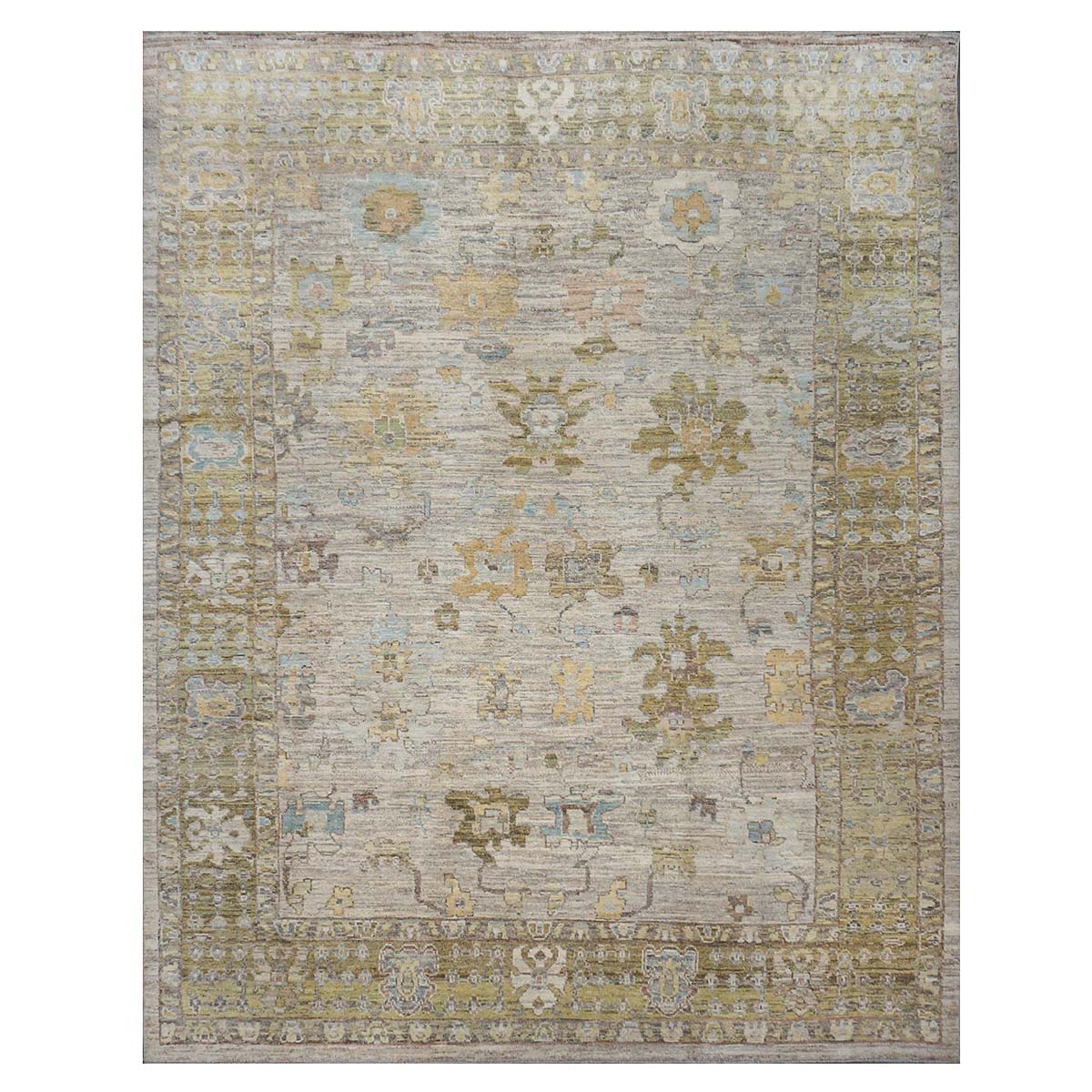 21st Century Turkish Oushak 10X13 Ivory, & Khaki Handmade Area Rug #1144096 image 0