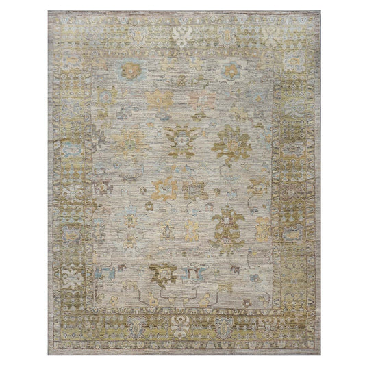 21st Century Turkish Oushak 10X13 Ivory, & Khaki Handmade Area Rug #1144096 image 0