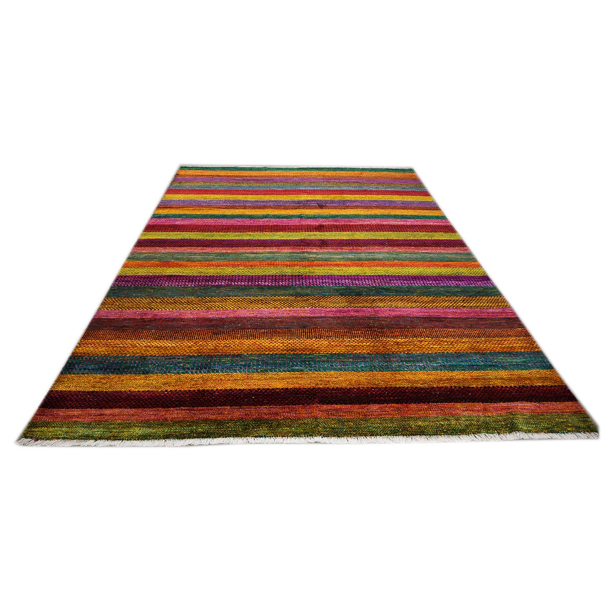Indian Modern Silk Ikat 9x12 Vibrant Multicolor Area Rug #9902755 image 2
