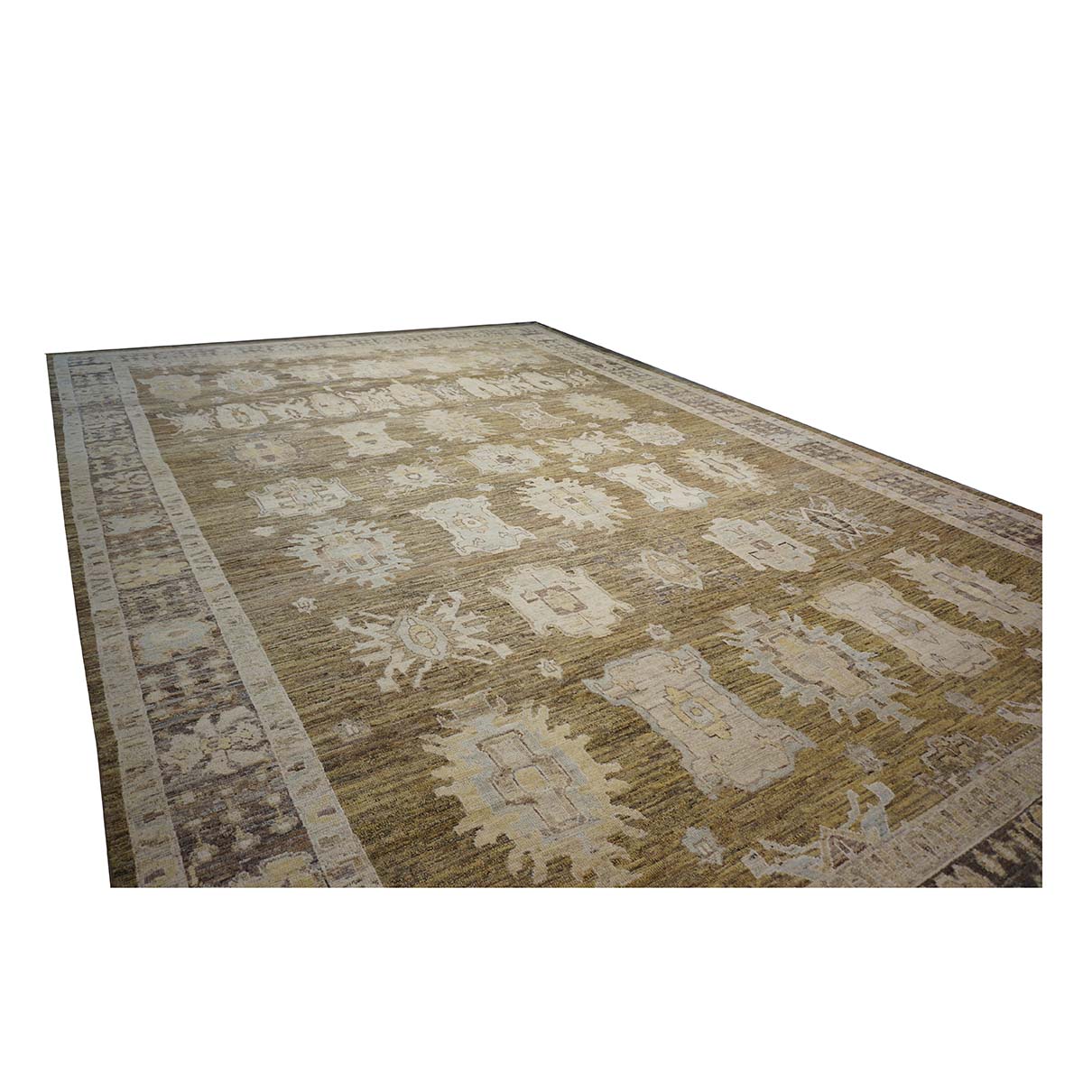 21st Century Turkish Oushak 15x23 Brown, Charcoal, & Ivory Handmade Oversized Rug #1144066 image 6