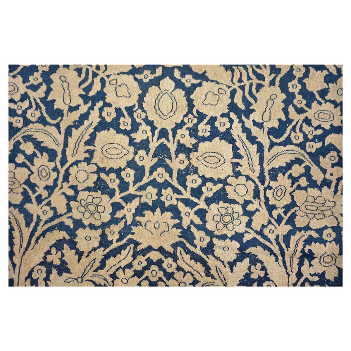 Indigo Blue Antique Persian Mohtasham Kashan circa 1880's 9X12 Area Rug #9902385 image 8