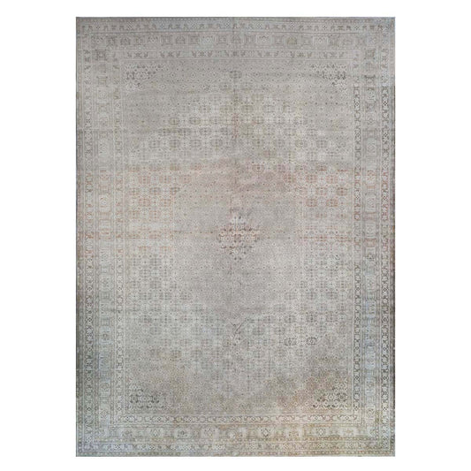 Antique Shabby Chic Persian Tabriz 13X18 Tan Area Rug #1142928 image 0