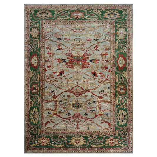 21st Century Persian Sultanabad 9x12 Green & Red Handmade Area Rug #1143686 image 0