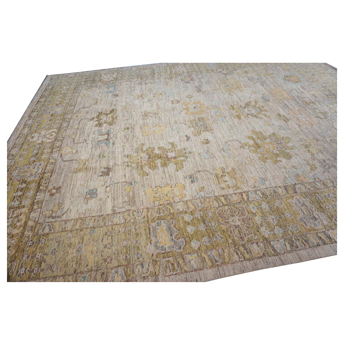 21st Century Turkish Oushak 10X13 Ivory, & Khaki Handmade Area Rug #1144096 image 6