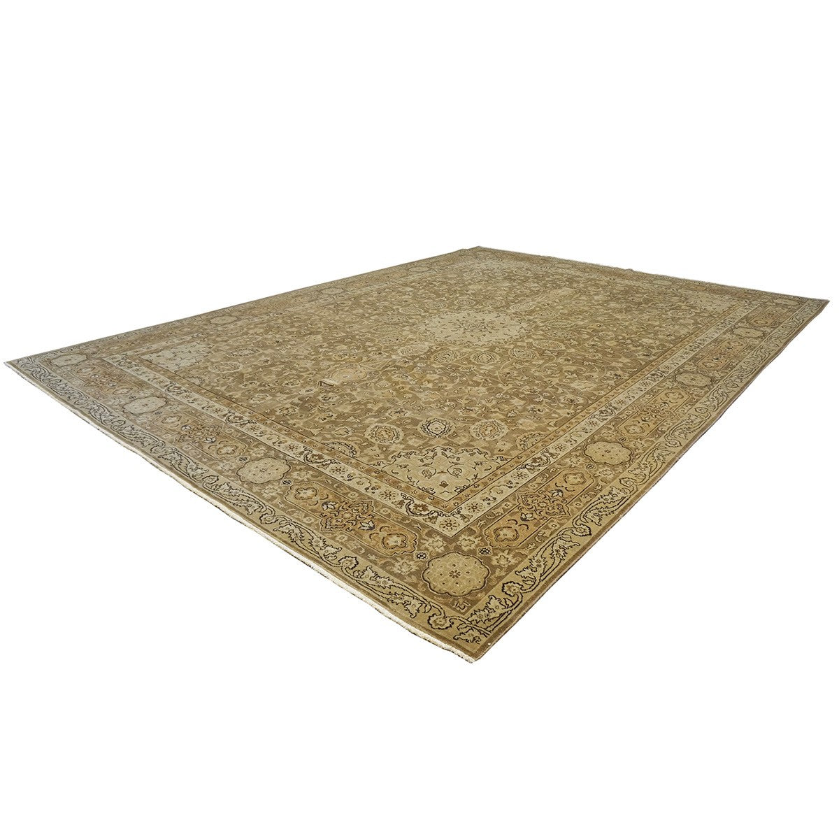 Antique Persian Tabriz 10X13 Brown and Tan Area Rug #9902389 image 1