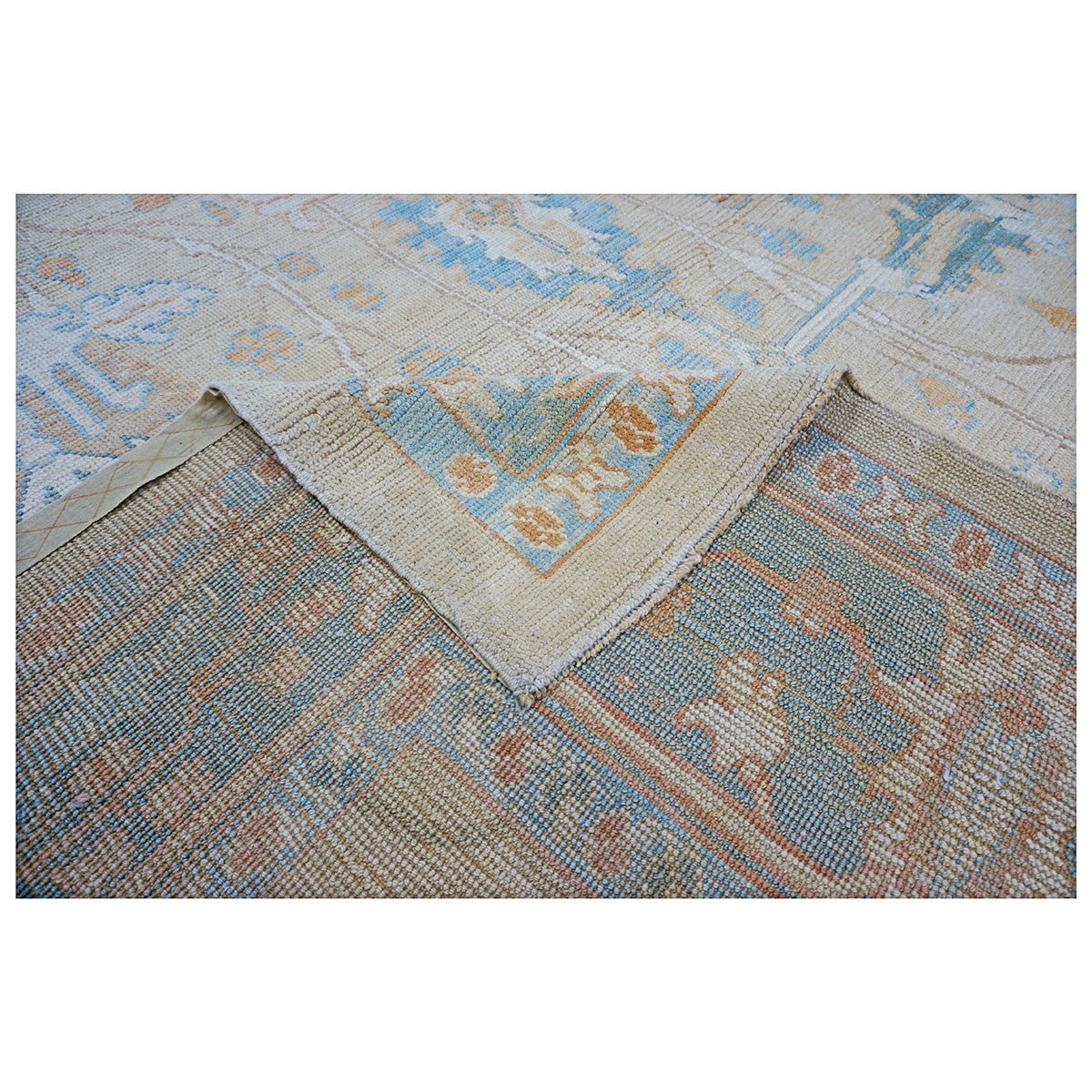 Turkish Donegal 11X15 Tan and Blue Handmade Area Rug #1140234 image 6