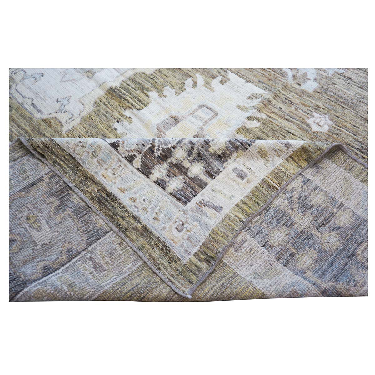 21st Century Turkish Oushak 15x23 Brown, Charcoal, & Ivory Handmade Oversized Rug #1144066 image 12