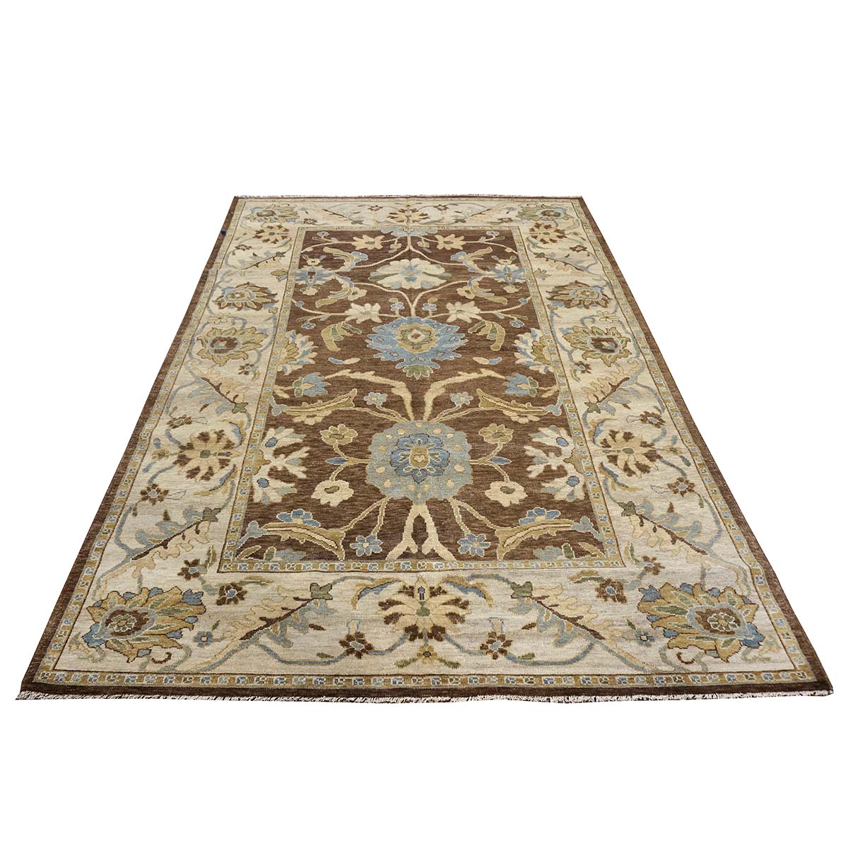 21st Century Sultanabad 6x9 Brown & Ivory Handmade Area Rug #1143352 image 2