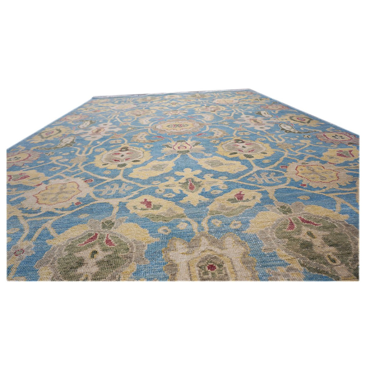 Sultanabad 6x9 Blue & Yellow Handmade Area Rug #1144039 image 3