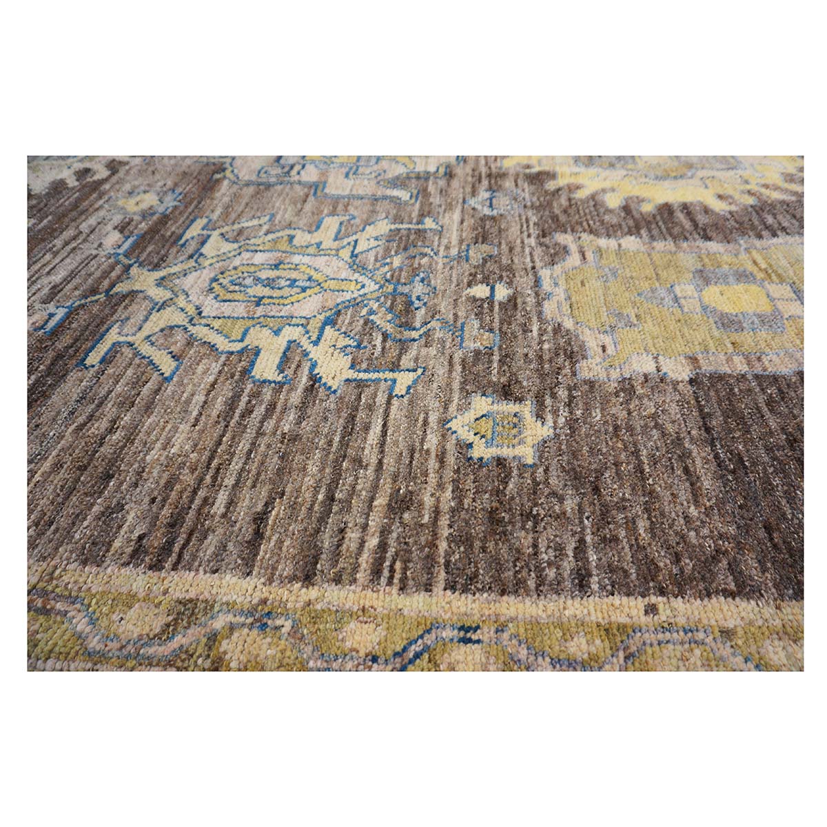 21st Century Large Square Turkish Oushak 19x20 Brown & Gold Handmade Area Rug #1144068 image 16