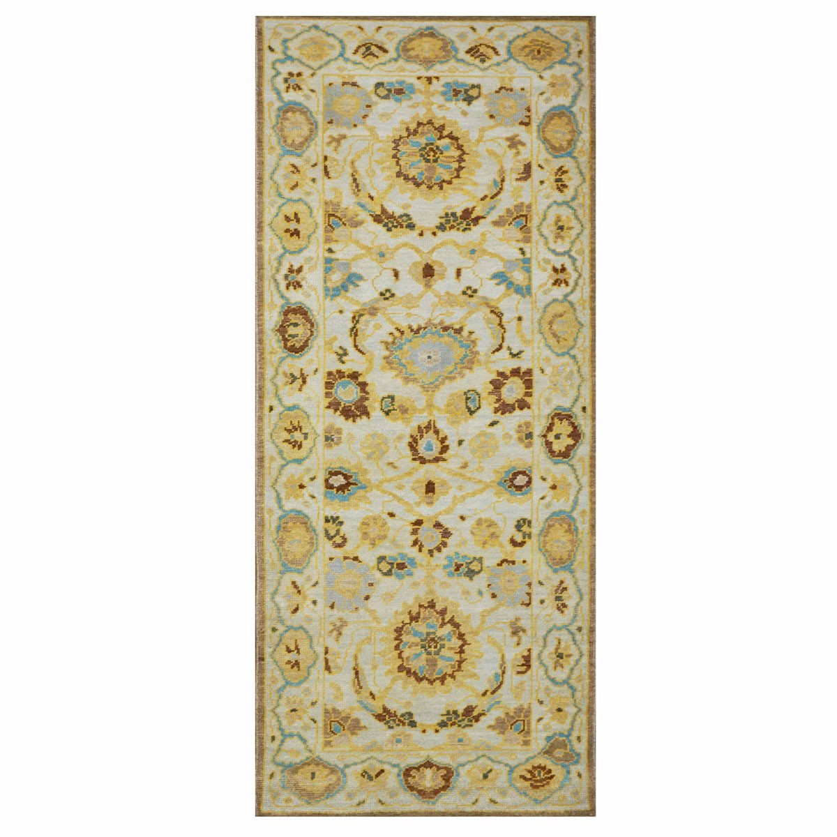 21st Century Sultanabad Ivory & Gold 2'8" x 6'2" Wool Hall Runner #1143914 image 0