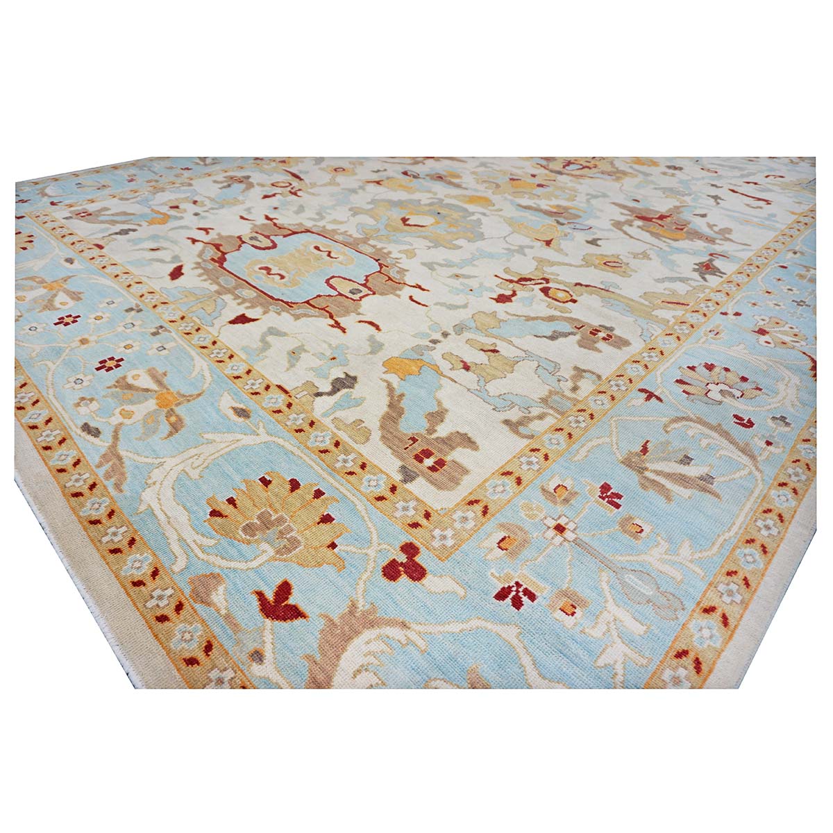 Sultanabad Master 10x14 Blue & Ivory Handmade Area Rug #1143655 image 6