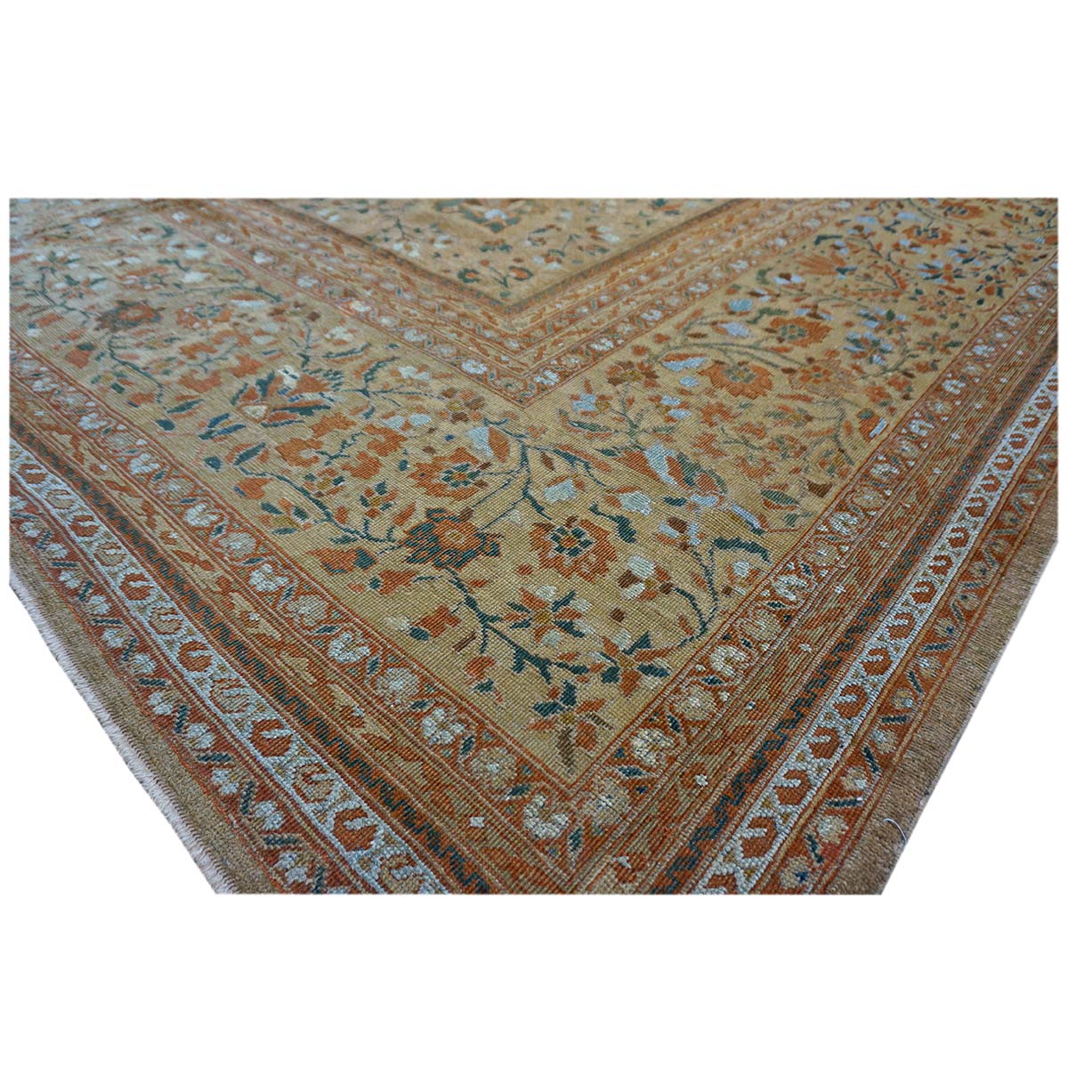 Antique Ziegler Sultanabad 15X21 Wool&Silk Tan Palace Size Rug #9902456 image 18