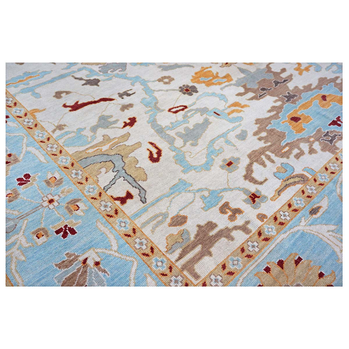 Sultanabad Master 10x14 Blue & Ivory Handmade Area Rug #1143655 image 4