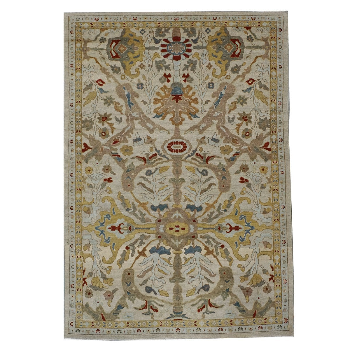 21st Century Sultanabad 6x9 Ivory & Gold  Handmade Area Rug #9902774 image 0