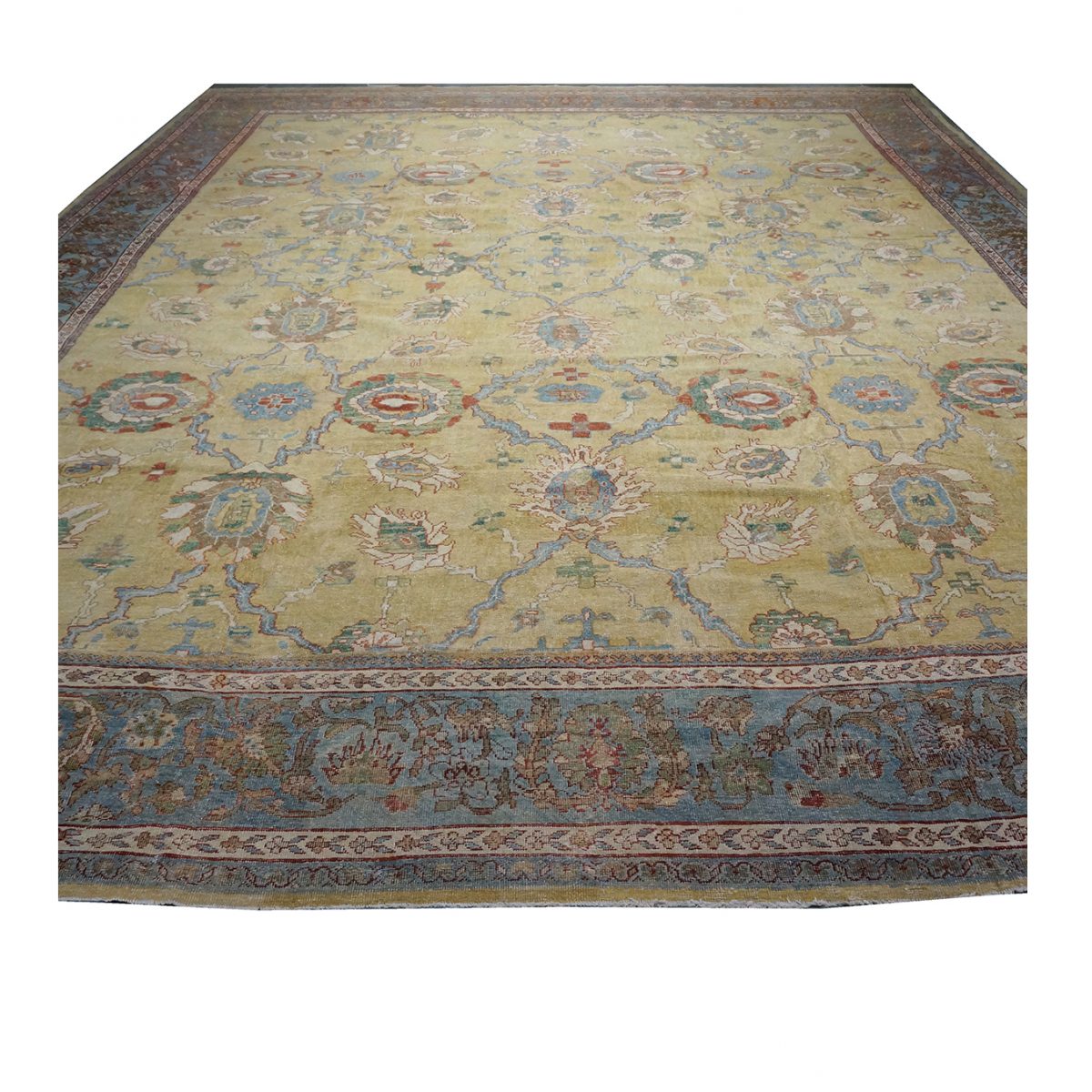 1880s Antique Persian Sultanabad Wool Rug 16x19 Tan Area Rug #1142157 image 1