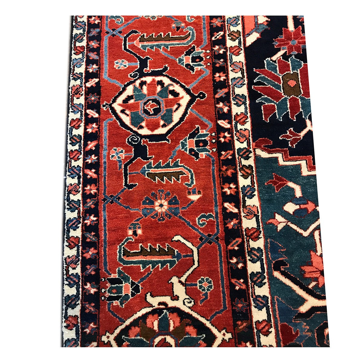 Persian Serapi 13x19 Navy Blue and Rust Oversized Rug #1143922 image 5