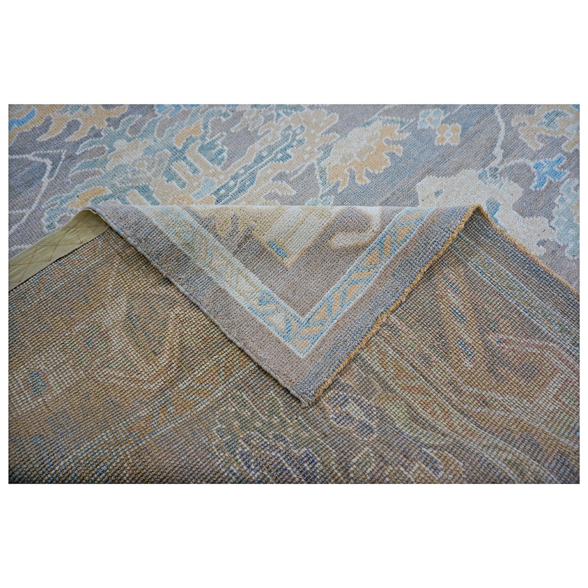 21st Century Turkish Donegal 12x12 Taupe and Blue Square Area Rug #1140522 image 4