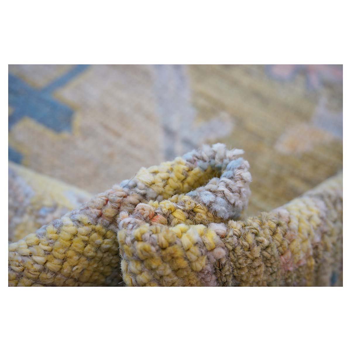 21st Century Turkish Oushak 11x17 Khaki, Olive, & Slate Blue Handmade Area Rug #1144079 image 11