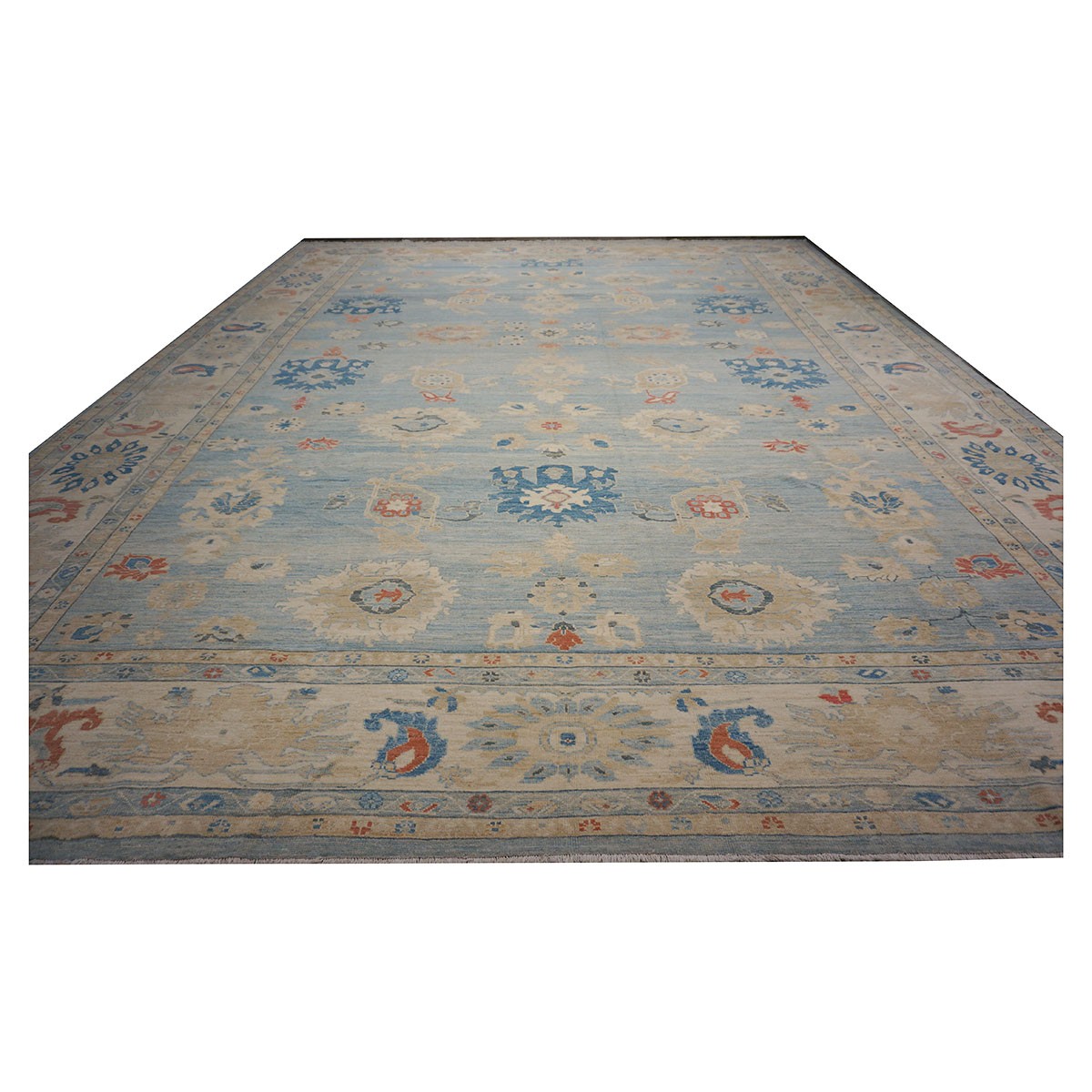 21st Century Sultanabad Master 15x18 Light Blue Handmade Area Rug #1144185 image 6