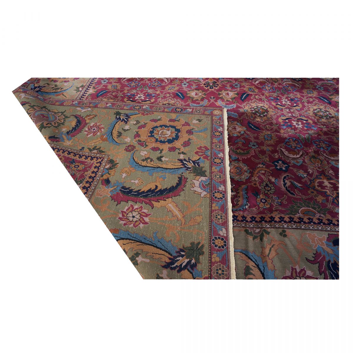 20th Century Palace sized Antique Laristan Wool Handmade Rug 26x42 image 4