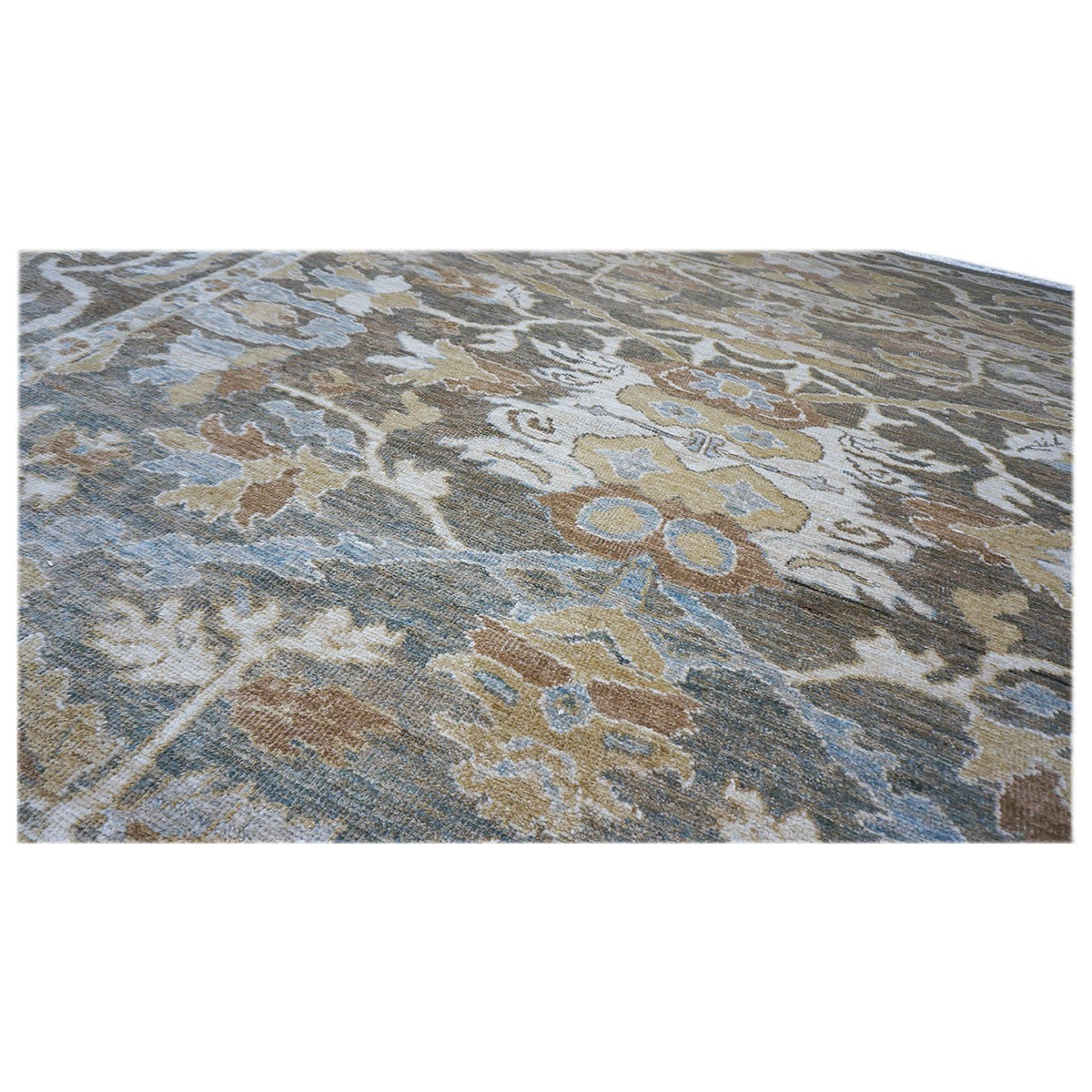 Persian Sultanabad 9x12 Olive & Tan Handmade Area Rug #1141109 image 5