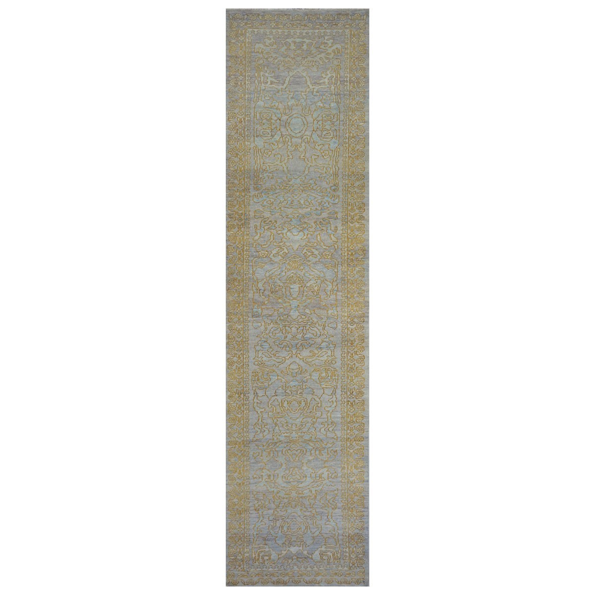 Sultanabad Master 3x12 Light Slate & Gold Hallway Runner Rug #1143679 image 0
