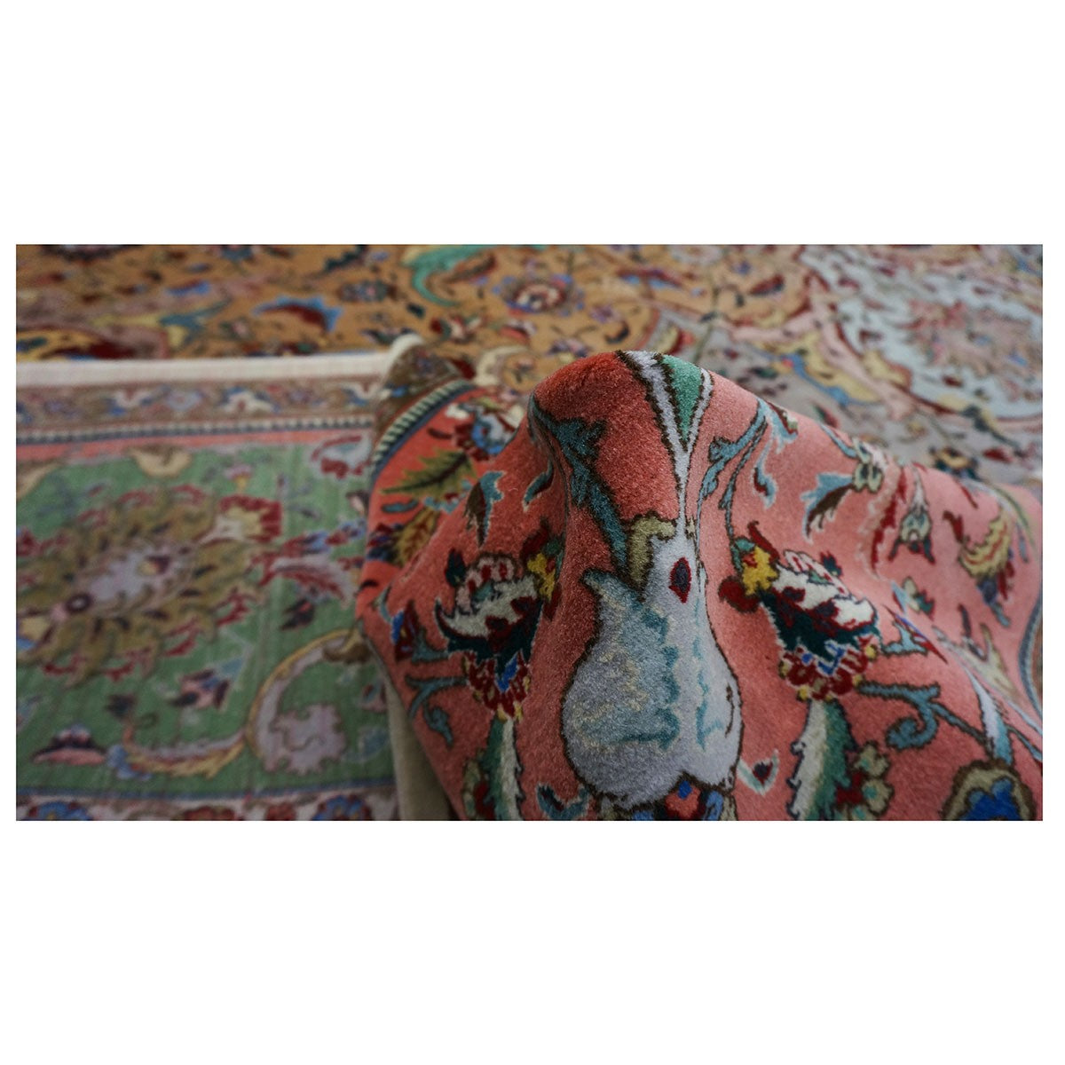 Antique Persian Tabriz 11X17 Grey, Green, Pink, & Orange Area Rug #1140881 image 9