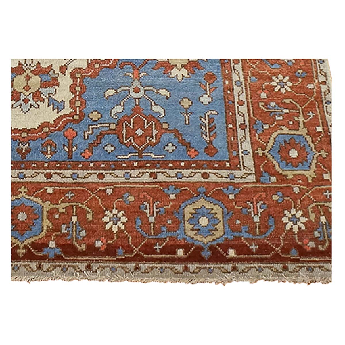 21st Century Serapi 5x7 Rust, Ivory, & Blue Handmade Area Rug #1143113 image 3