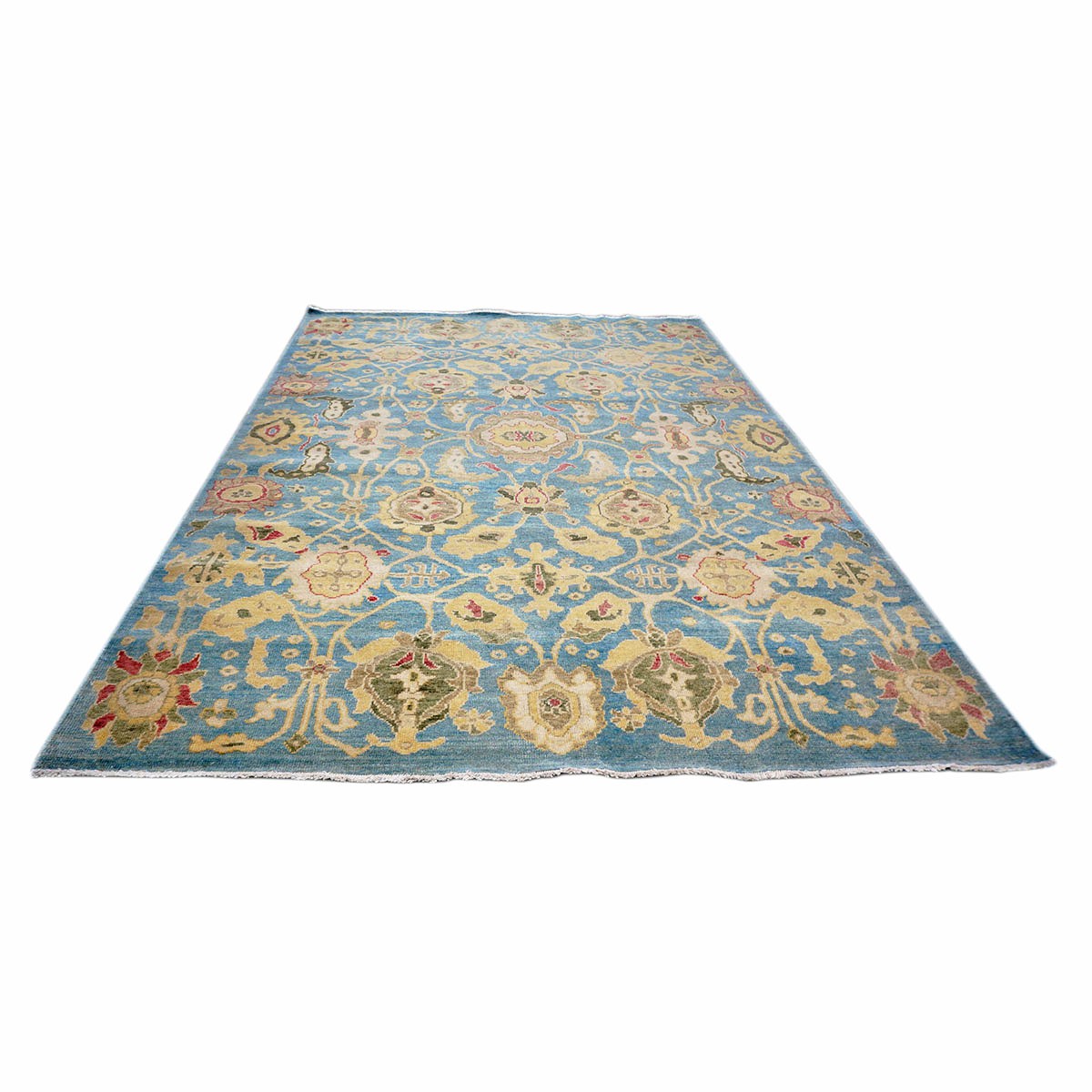 Sultanabad 6x9 Blue & Yellow Handmade Area Rug #1144039 image 1