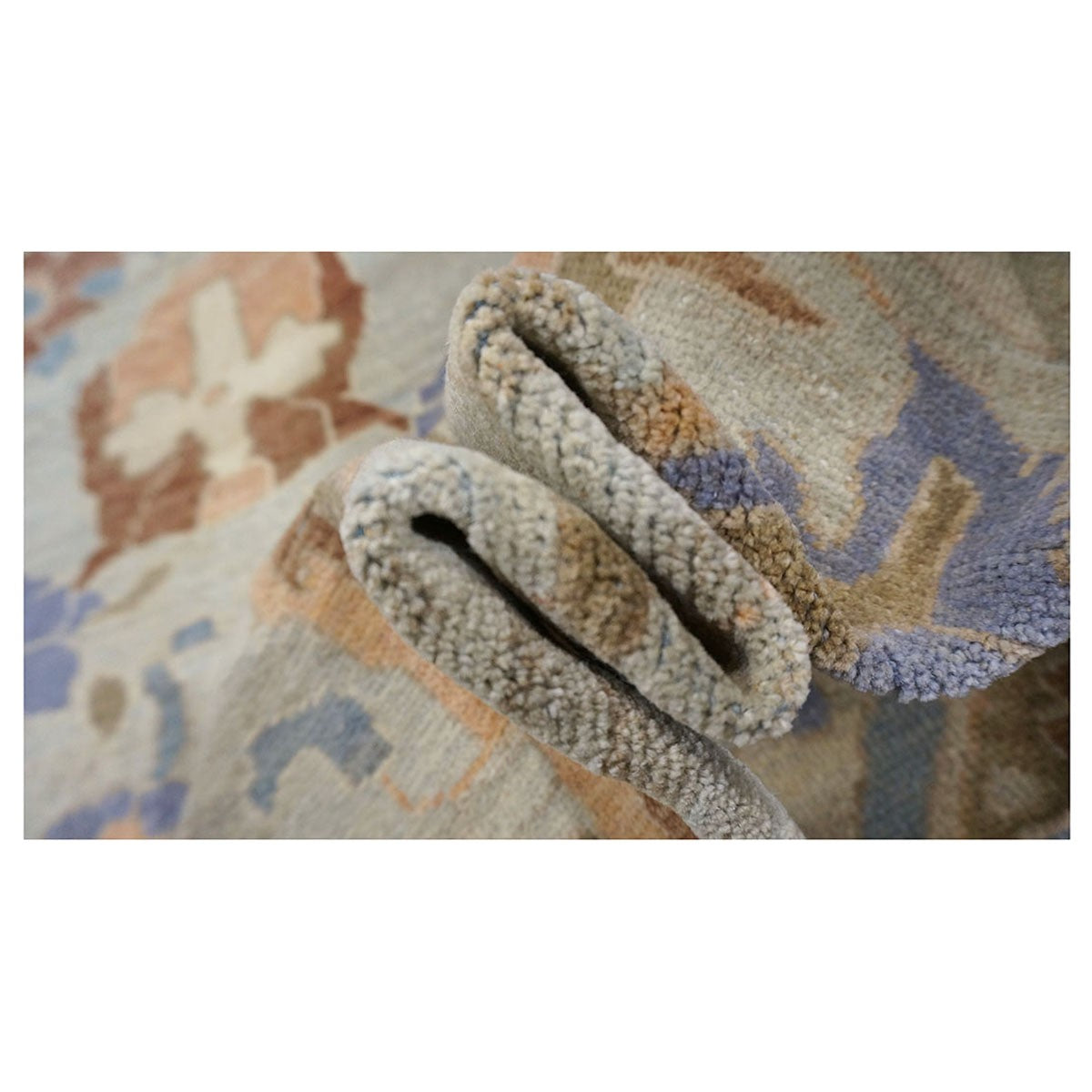 Sultanabad Master 11x11 Light Blue & Light Orange Round Area Rug #1143252 image 7