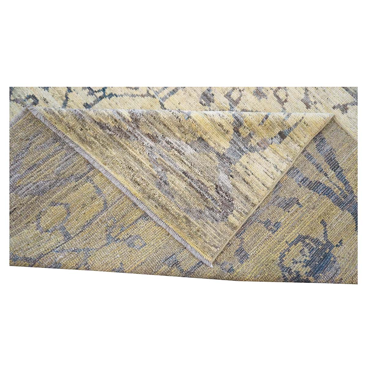 21st Century Turkish Oushak 8x12 Yellow, Blue, & Charcoal Area Rug #1144071 image 9