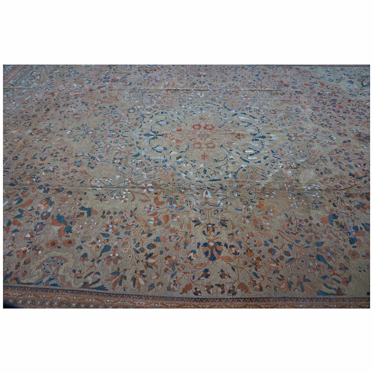 Antique Ziegler Sultanabad 15X21 Wool&Silk Tan Palace Size Rug #9902456 image 12