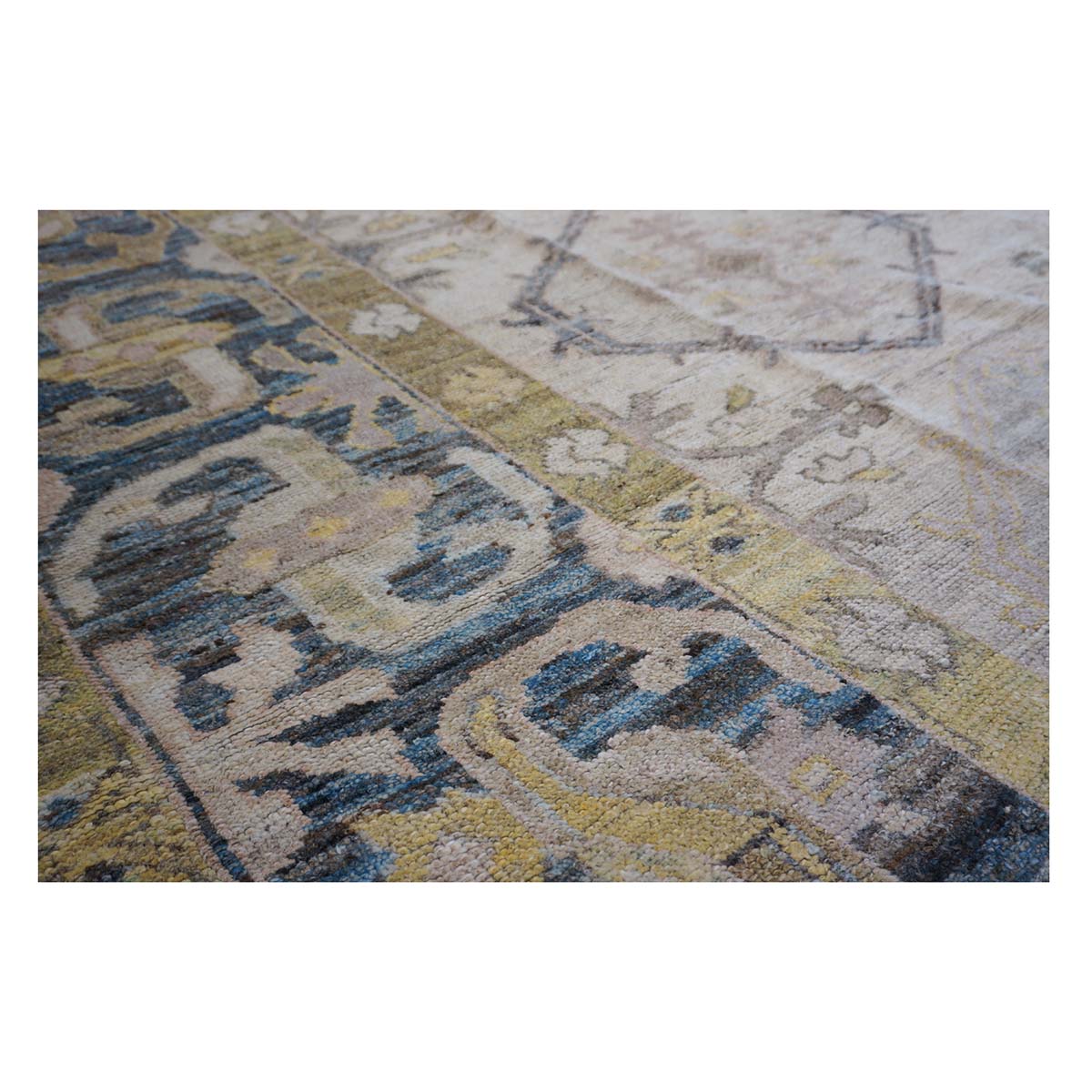 21st Century Turkish Oushak 13X18 Gold, Gray & Ivory Handmade Area Rug #1144135 image 3