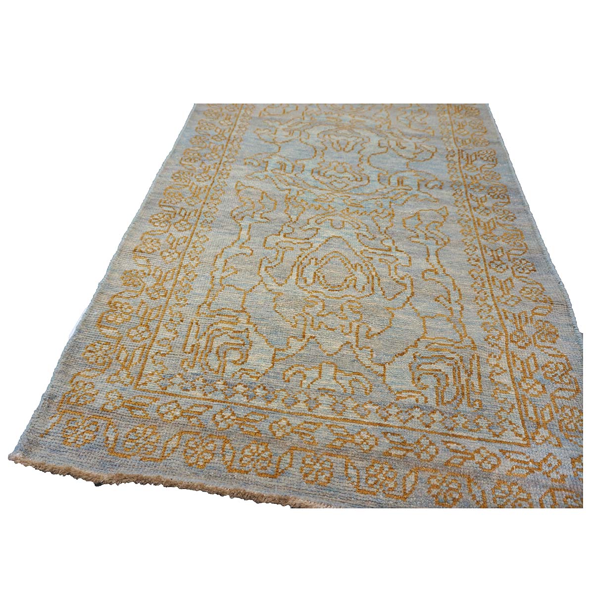 Sultanabad Master 3x12 Light Slate & Gold Hallway Runner Rug #1143679 image 2