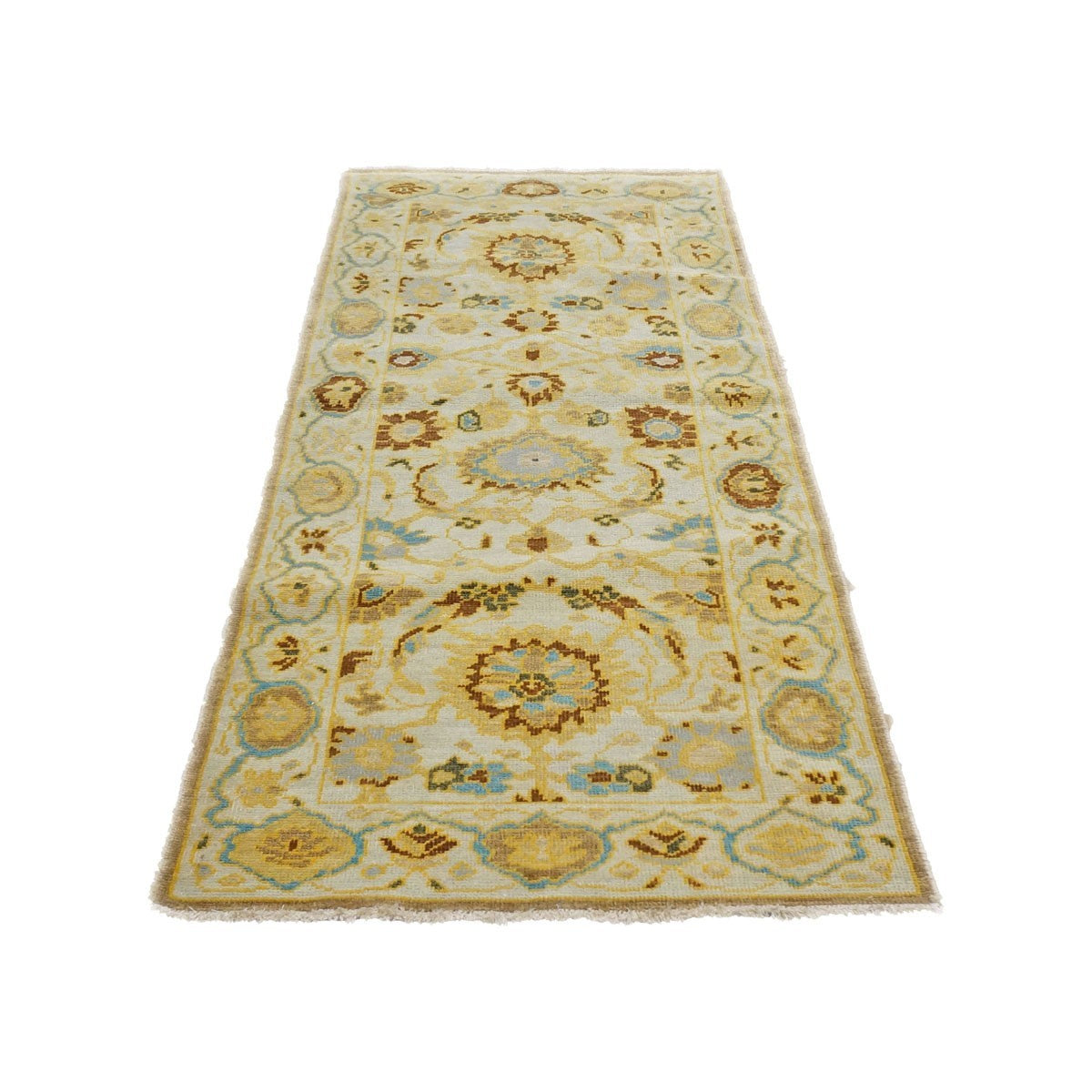 21st Century Sultanabad Ivory & Gold 2'8" x 6'2" Wool Hall Runner #1143914 image 1