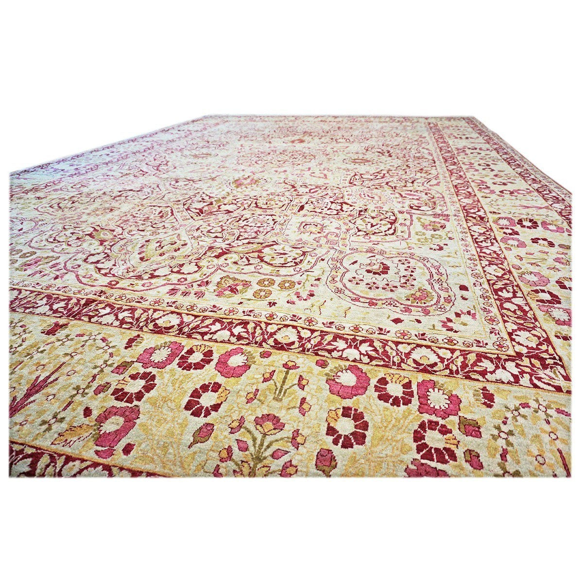 Antique Persian Kerman Lavar 11X16 Pink & Ivory Area Rug #1141138 image 5