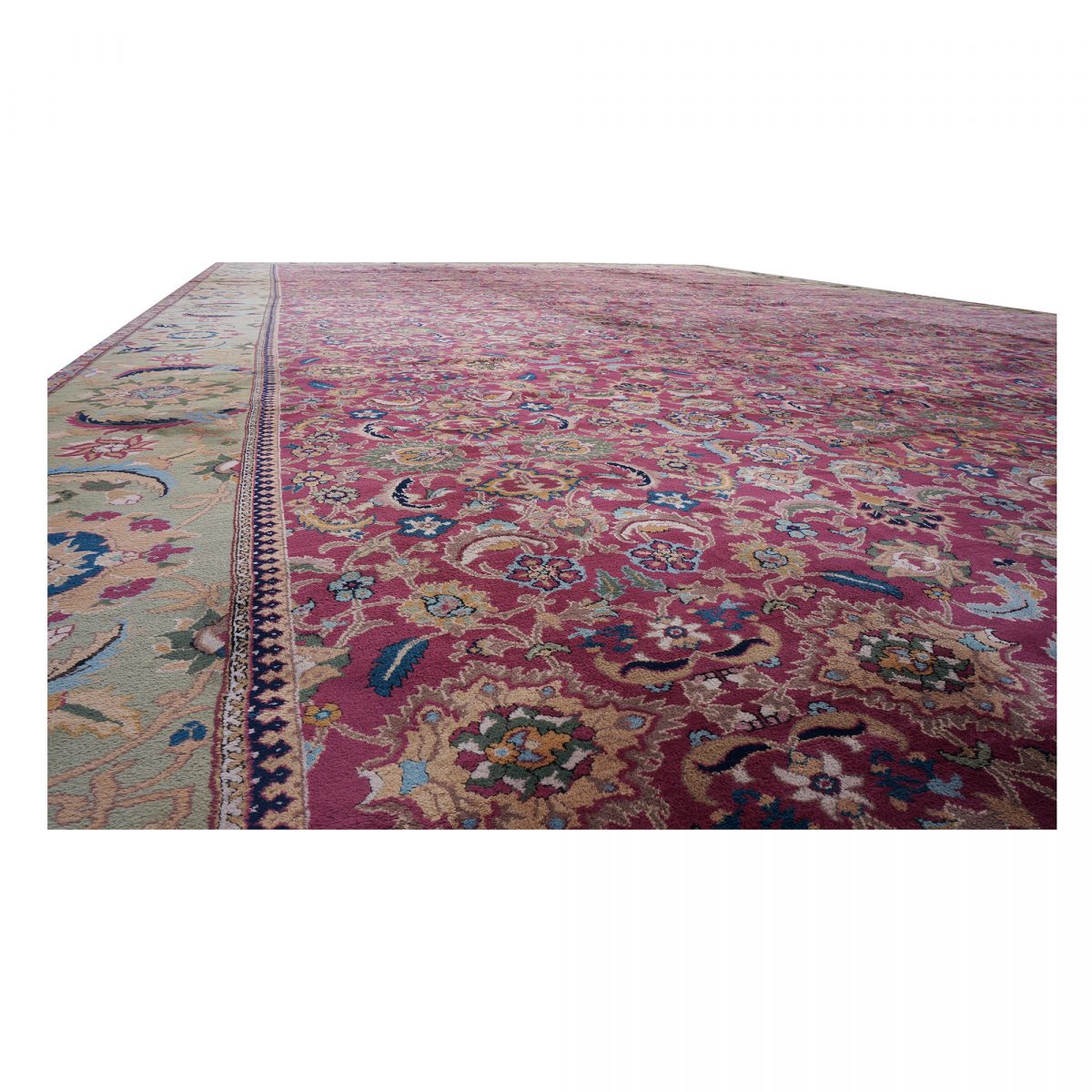 20th Century Palace sized Antique Laristan Wool Handmade Rug 26x42 image 11