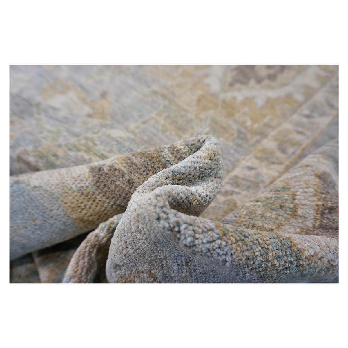 Oversized Persian Sultanabad Master 12x18 Blue, Grey, & Tan Handmade Area Rug #1143042 image 18