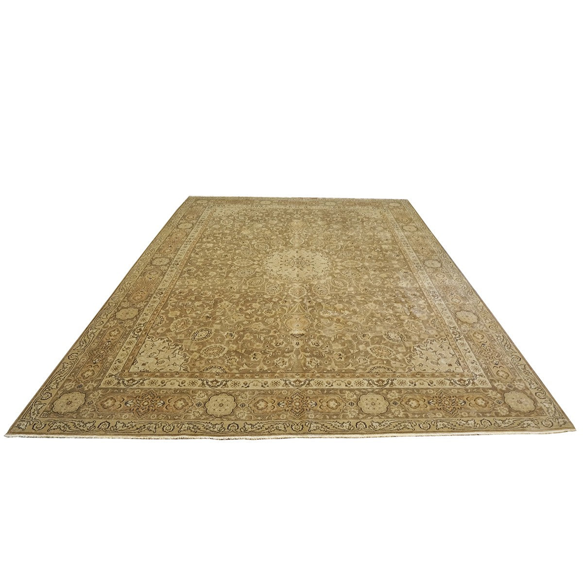 Antique Persian Tabriz 10X13 Brown and Tan Area Rug #9902389 image 2