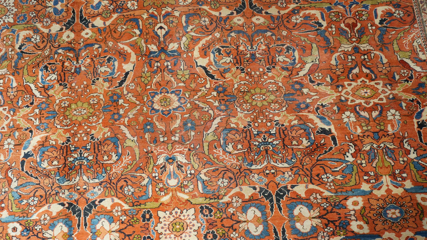 Antique Persian Sultanabad 13X24 Palace Sized Rust Rug #1140200 image 5