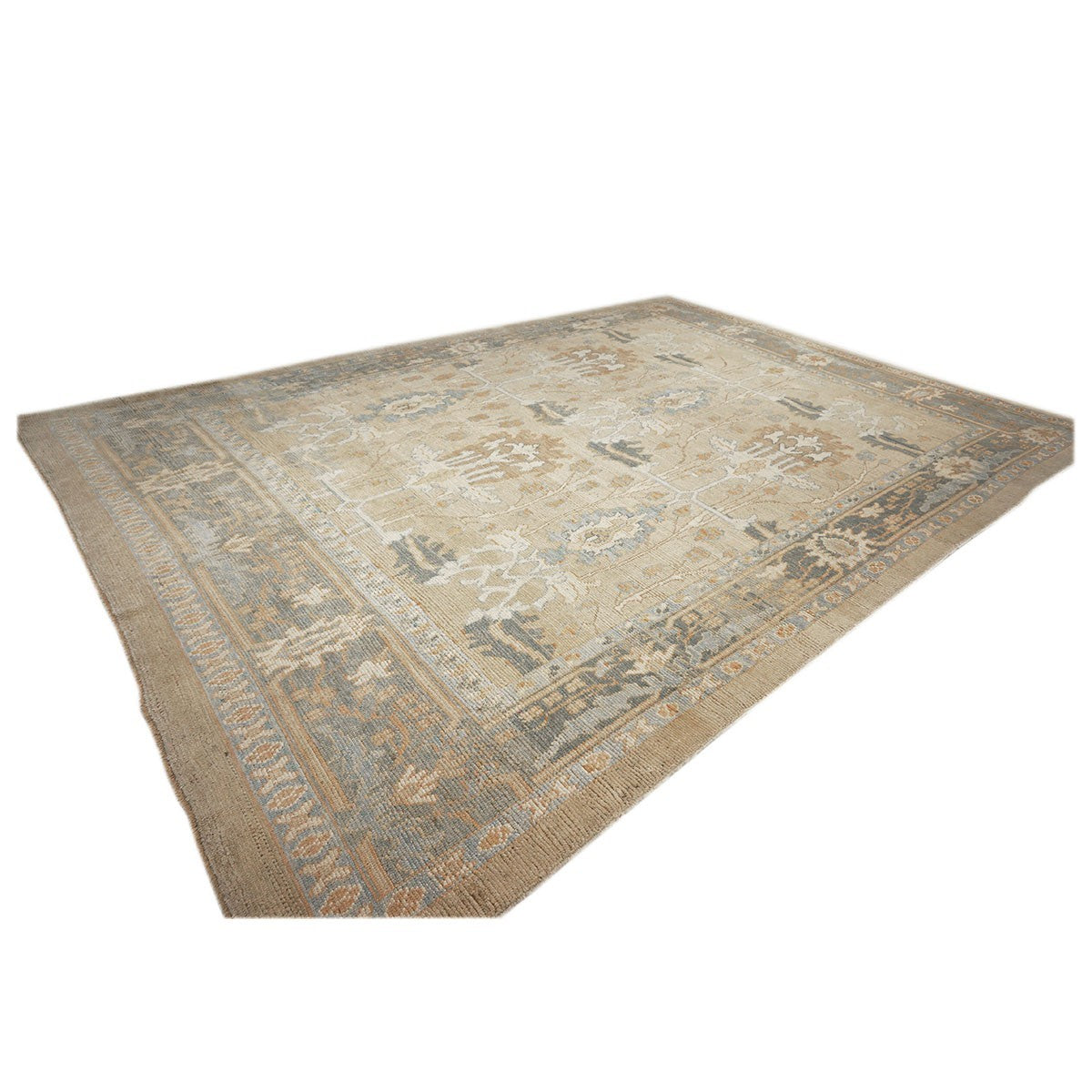 Turkish Donegal 11X15 Tan and Blue Handmade Area Rug #1140234 image 2