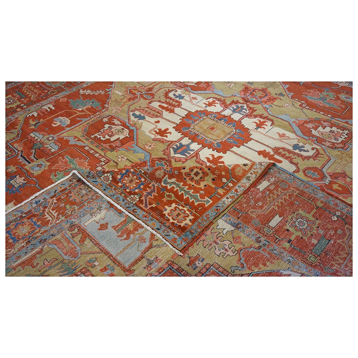 Antique Persian Serapi 12X15 Rust Area Rug #1140173 image 4