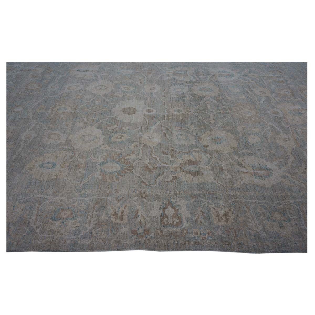 Persian Sultanabad 10x14 Slate Blue & Tan #1142972 image 7