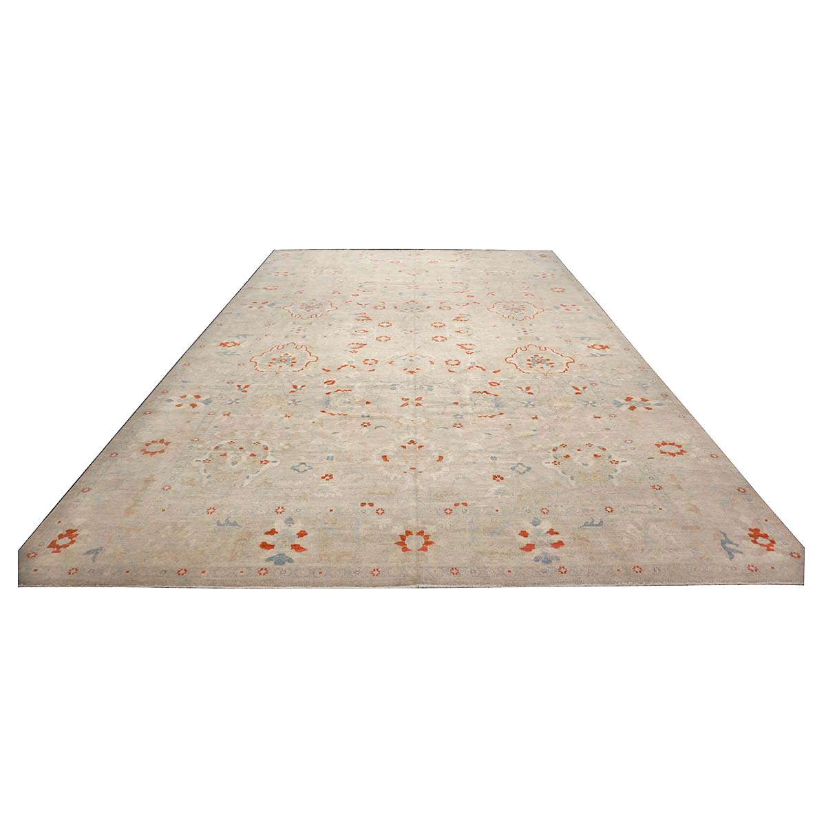 21st Century Sultanabad Master 12x17 Ivory, Red, & Blue Handmade Area Rug #1143967 image 1