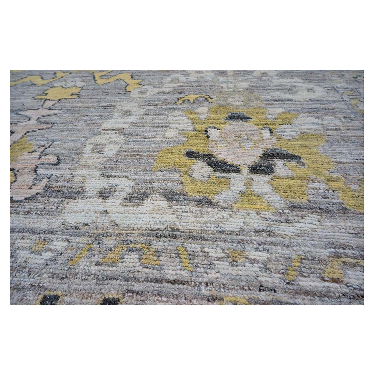 21st Century Turkish Oushak 9X13 Gold, Ivory & Gray Handmade Runner Rug #1144083 image 8