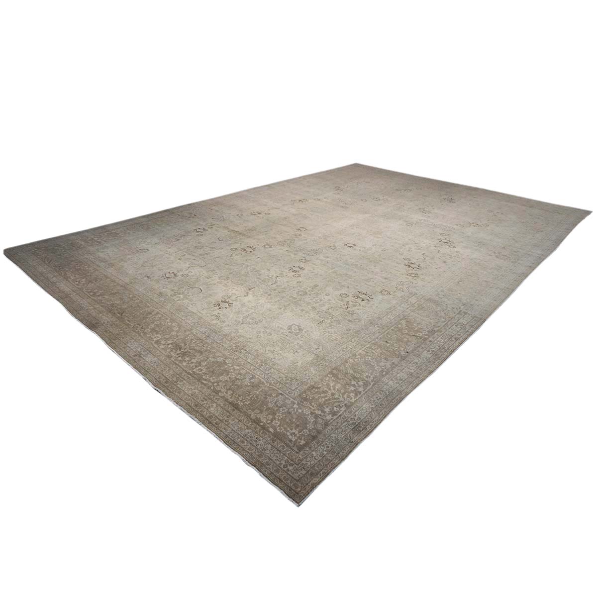 Antique Persian Tabriz 13x19 Grey Oversized Area Rug #1142814 image 2