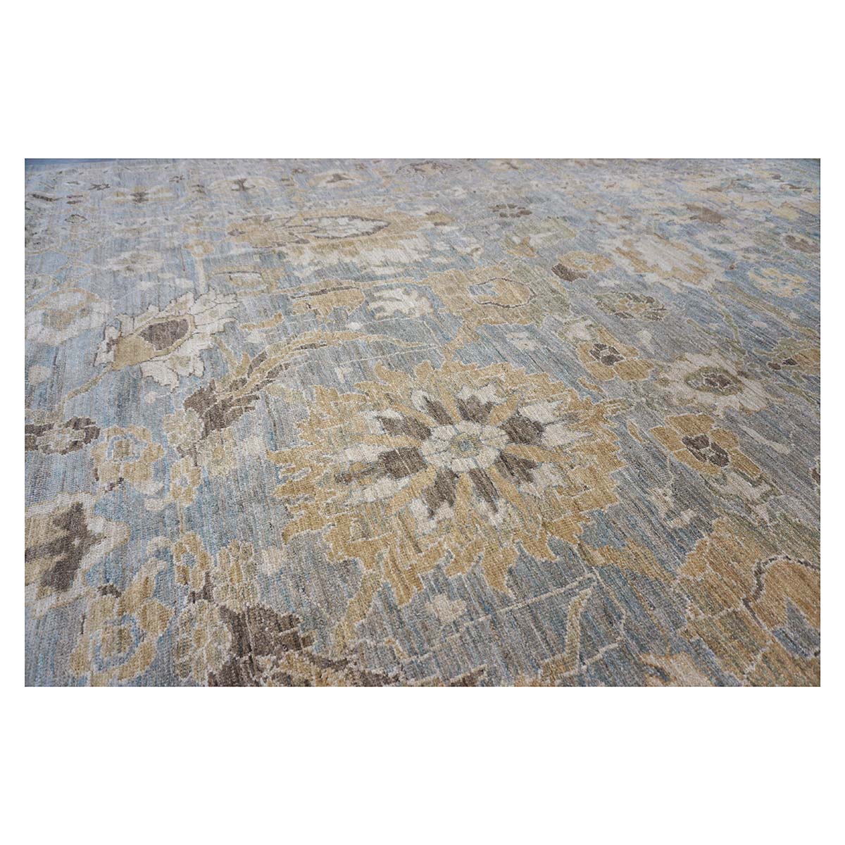 Oversized Persian Sultanabad Master 12x18 Blue, Grey, & Tan Handmade Area Rug #1143042 image 15