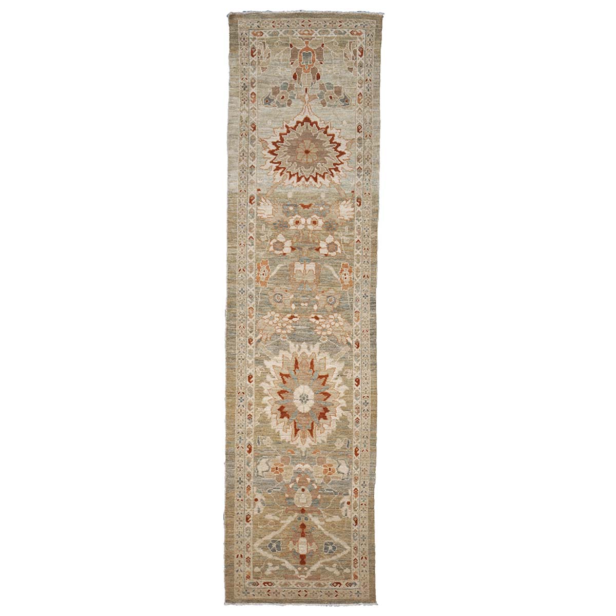 Sultanabad Master 3x12 Khaki, Slate, & Rust Hall Runner #1142113 image 0