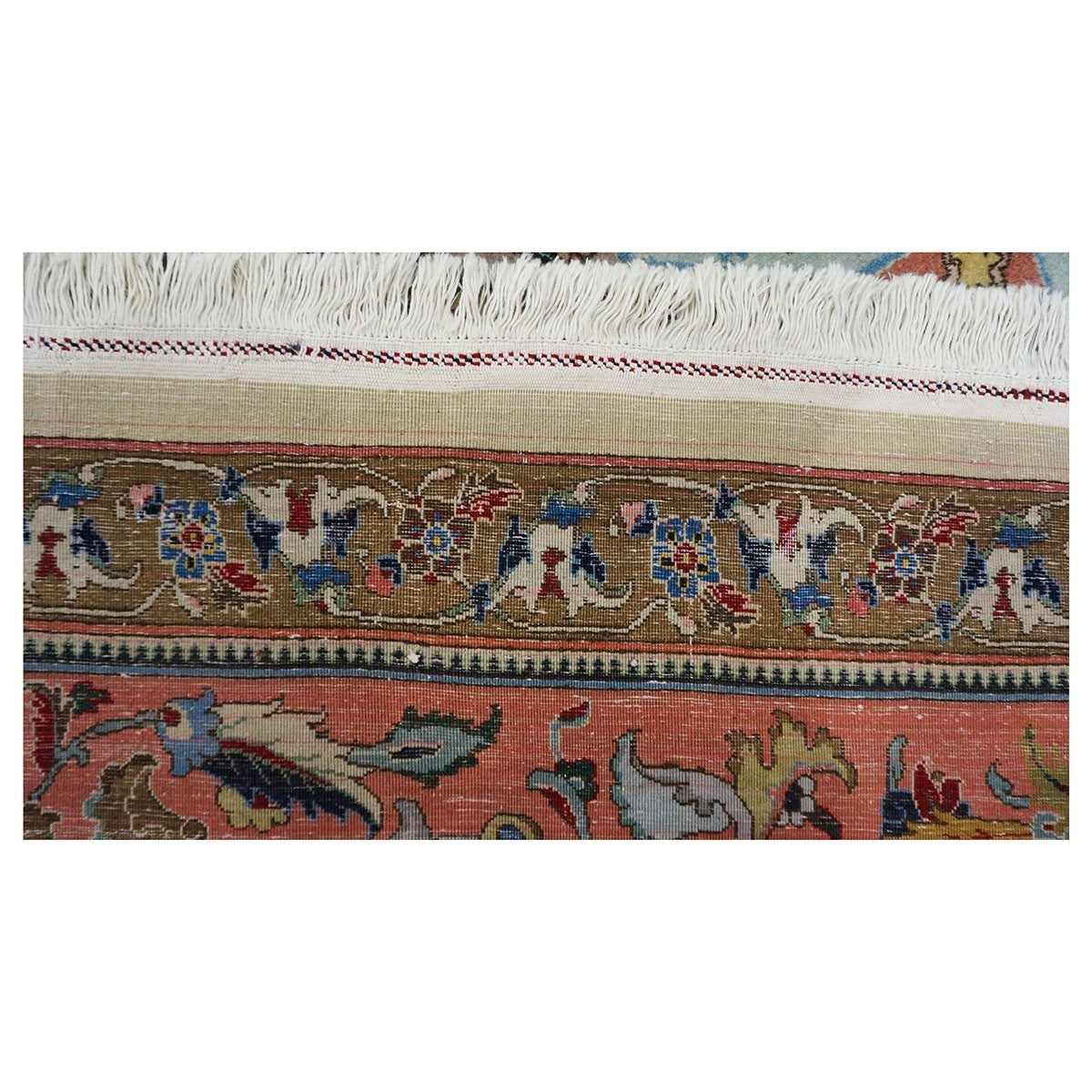Antique Persian Tabriz 11X17 Grey, Green, Pink, & Orange Area Rug #1140881 image 8